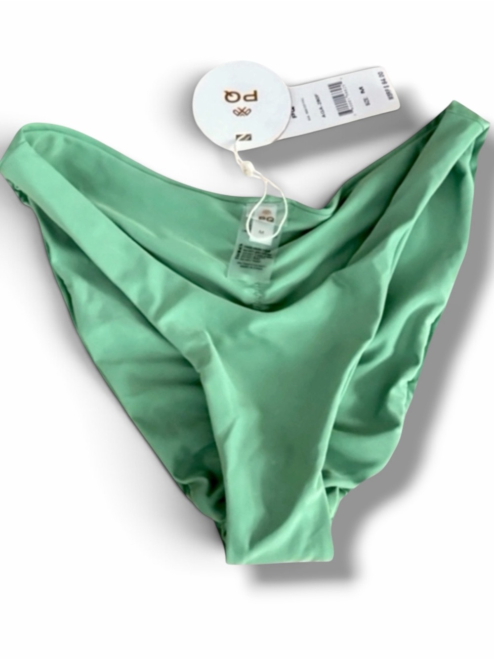 PQ Swim Full High Cut Agave Green Bikini Bottom NWT Size M
